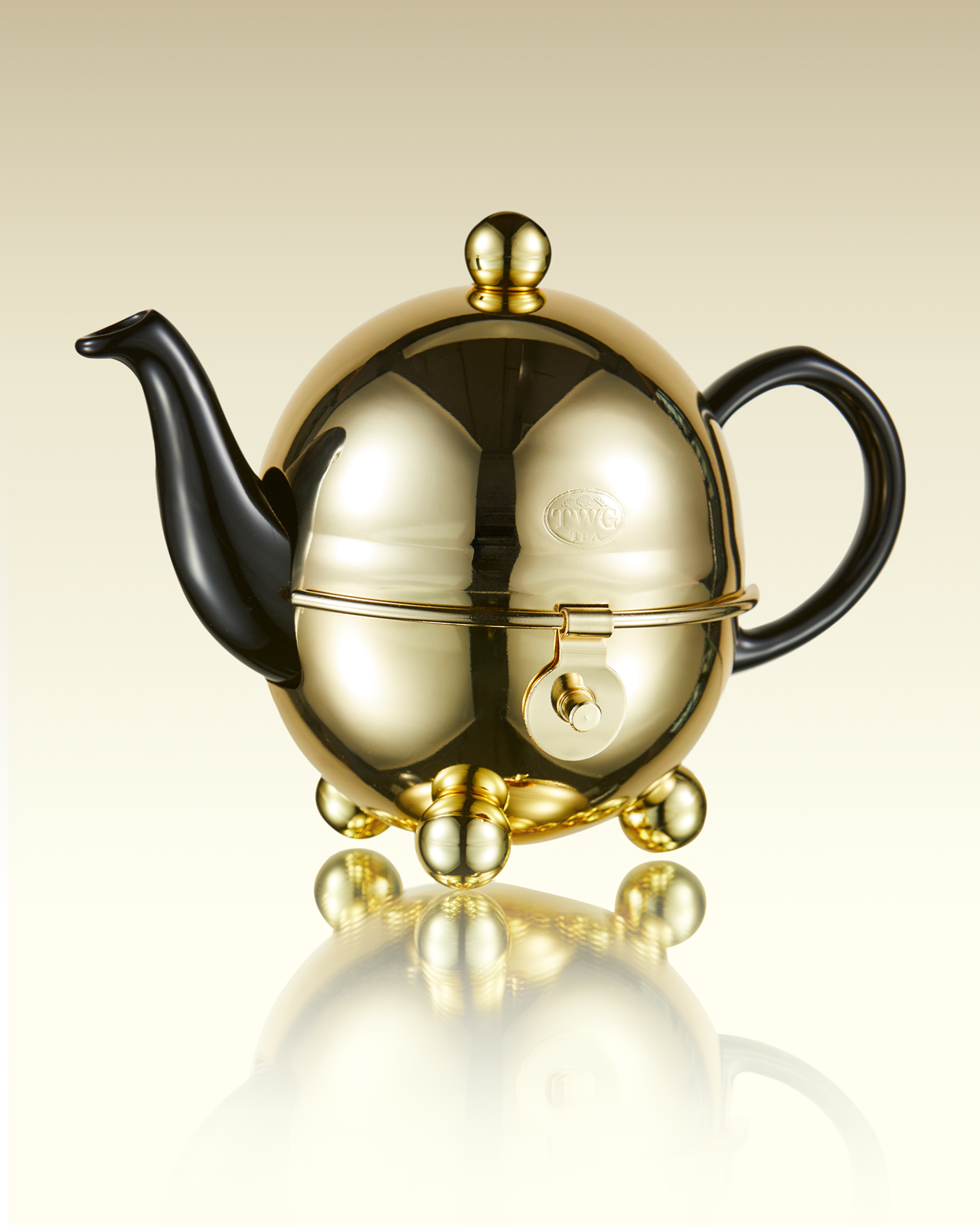 Jazz Gold Design Teapot in Black (180ml) | TWG Tea